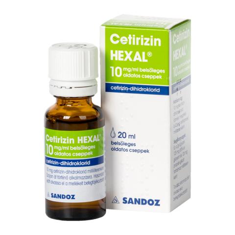 Cetirizin HEXAL 10 mg/ml belsőleg.oldatos cseppek 1x20ml